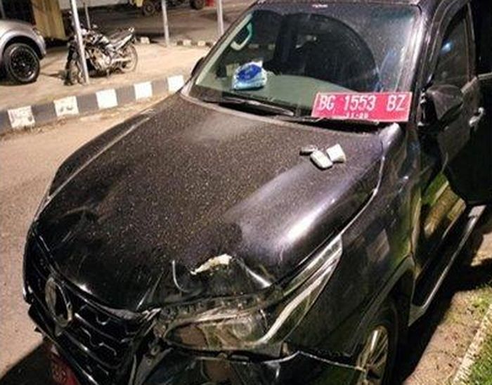 Polisi menemukan pelat nomor lain di dalam Toyota Fortuner pelat merah BG 7 B penabrak Rasya, bocah 13 tahuh