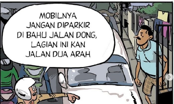 Komik sindir pemilik mobil tanpa tempat parkir