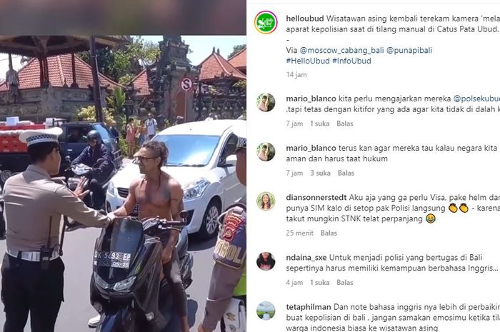 Bule asing di Ubud, Bali bentak-bentak Kasatlantas Gianyar, AKP Muhammad Bhayangkara 