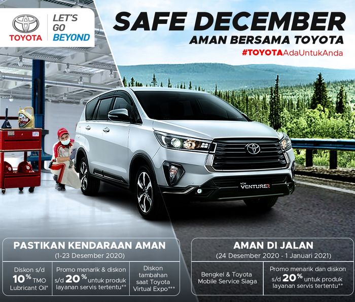 Program Safe December Toyota di penghujung tahun 2020 ini.