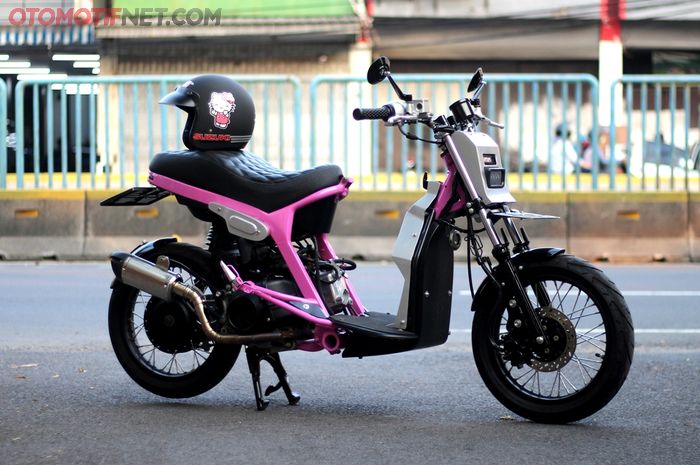 Modifikasi Suzuki Let's bergaya tracker