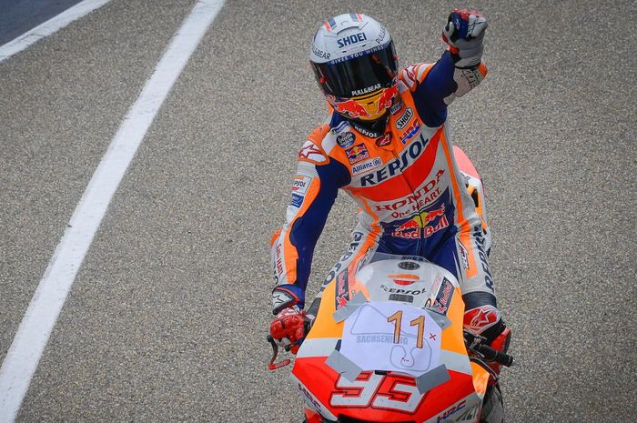 'Sachsenk11ng' Marc Marquez banjir pujian usai melakoni seri balapan MotoGP Jerman 2021, Minggu (20/06/2021).