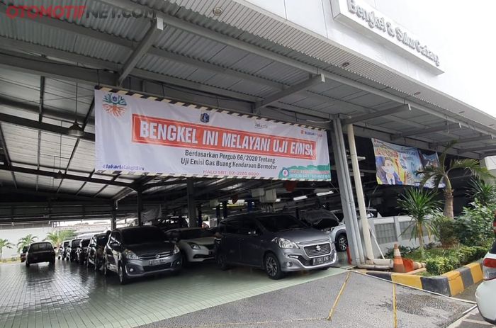 Bengkel resmi Suzuki Buana Trada Pulogadung, menerima pengujian emisi, termasuk mobil merek lain