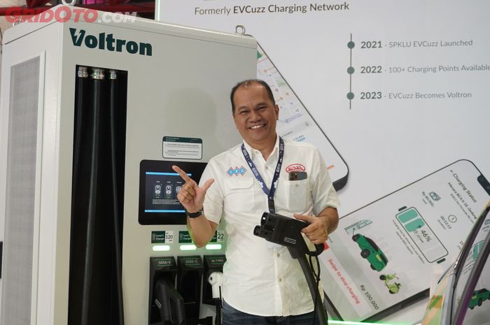 Abdul Rahman Elly, CEO Voltron dengan Alat Charger Mobil Listrik DC Fast Charging