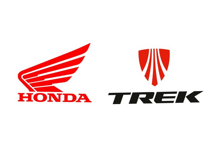 Ilustrasi foto logo Honda dan Trek