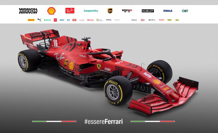 Mobil F1 2020 Ferrari SF2020 diluncurkan tim Ferrari di Italia, Selasa (11/2/2020)