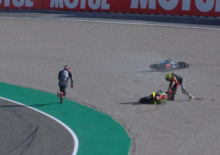 Fabio Quartararo mengalami terjatuh dan hanya bisa finis di posisi ke-14 di MotoGP Eropa 2020