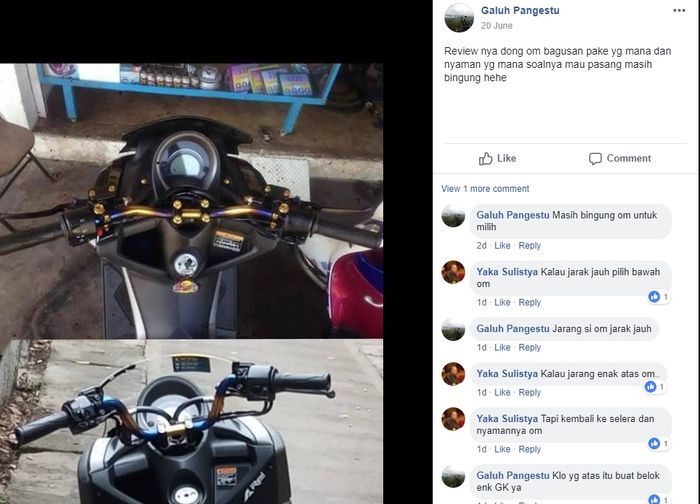 Pilihan setang aftermarket Yamaha NMAX, rendah dan tinggi