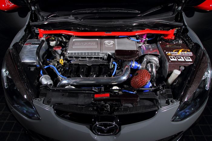 Mesin modifikasi Mazda2 lama ini disuntik turbo hingga tembus 222 dk