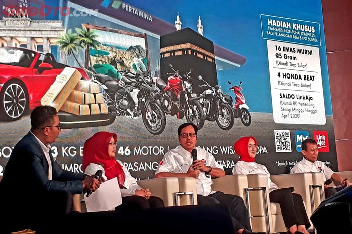 Mas'ud Khamid selaku Direktur Pemasaran Ritel Pertamina sedang menjelaskan soal tujuan diadakannya program BBM 2020.