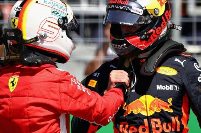 Sebastian Vettel dan Max Verstappen