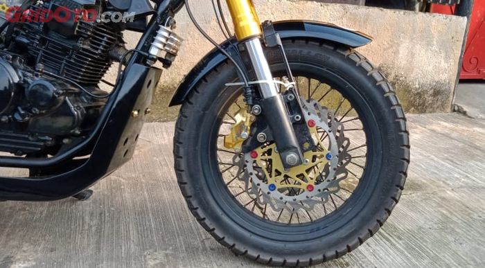 Yamaha Scorpio custom Scrambler pakai ban dual purpose