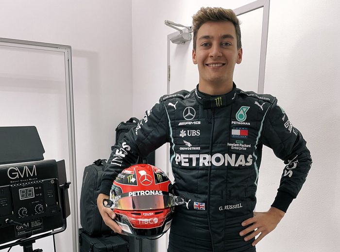 George Russell mencetak fastest lap dan sempat memimpi lomba di F1 Sakhir 2020 saat menggantikan Lewis Hamilton