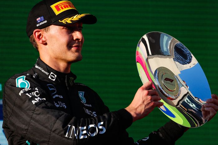 George Russell meraih podium pertamanya bersama tim Mercedes di F1 Australia 2022