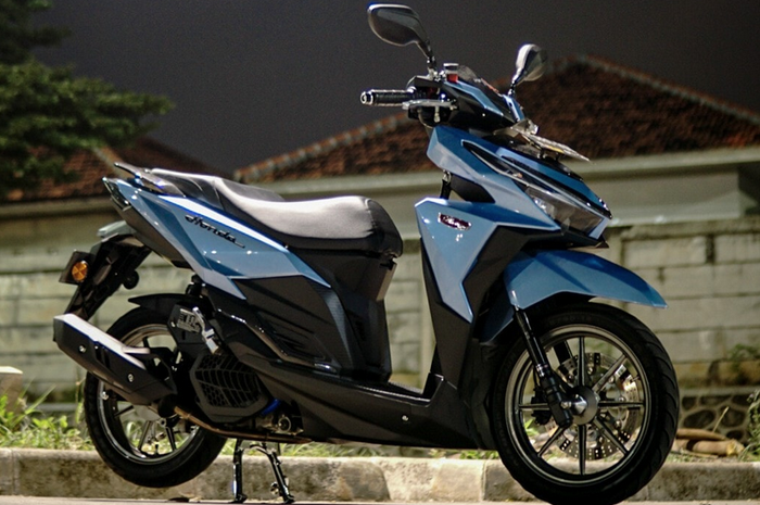 Modifikasi Honda Vario 150 tampil menawan, warna bodi kalem kaki-kaki dibuat agresif