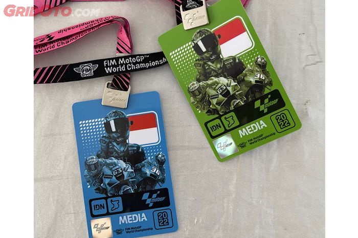 Pass ID untuk media yang meliput event MotoGP Indonesia 2022 di Sirkuit Mandalika