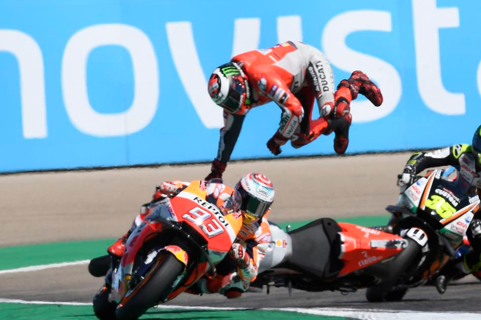 Jorge Lorenzo alami crash di lap pertama MotoGP Aragon
