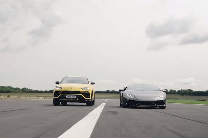 Lamborghini Urus adu drag dengan Lamborghini Huracan