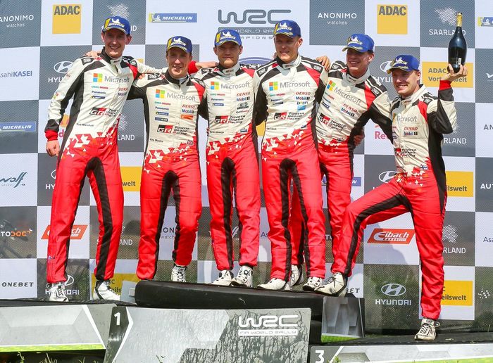 Pereli tim Toyota Gazoo Racing berdiri di semua podium reli Jerman