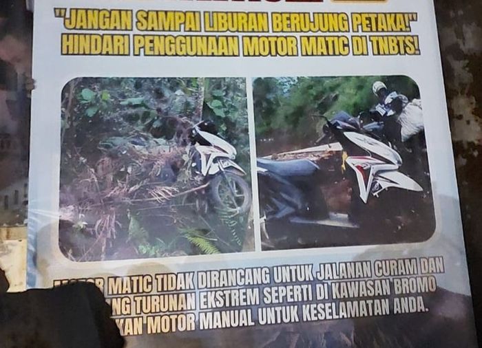 Pengguna motor matik dilarang naik ke kawasan Gunung Bromo. Ini alasannya