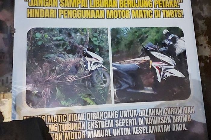 Pengguna motor matic dilarang naik ke kawasan Gunung Bromo. Ini alasannya