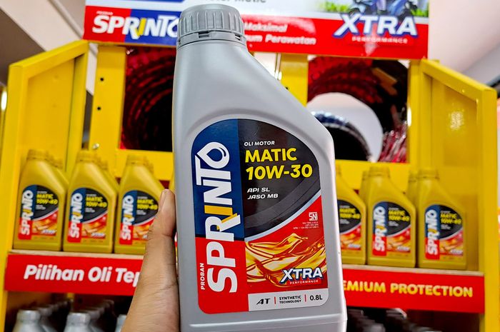Oli Sprinto Matic 10W-30 dan Sprinto Matic 10W-40 merupakan private lebel dari Proban Motopart