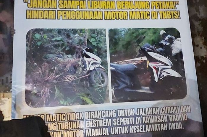 Pengguna motor matik dilarang naik ke kawasan Gunung Bromo. Ini alasannya