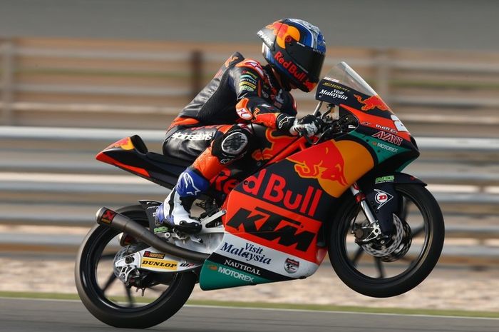 Raul Fernandez kembali menjadi yang tercepat, sementara mantan murid valentino rossi di posisi kedua di FP3 Moto3 Qatar