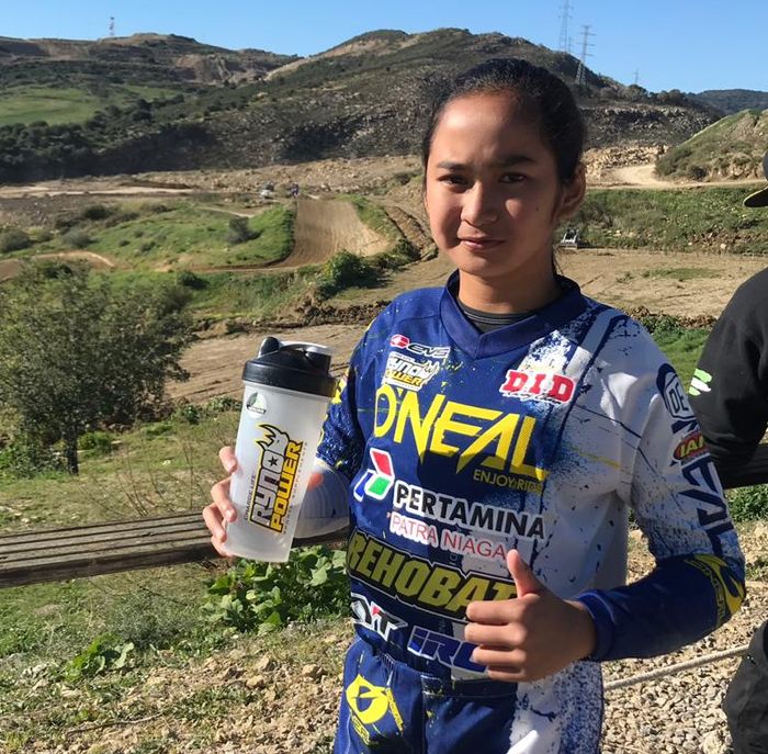 Sheva Ardiansyah berlatih di trek berpasir