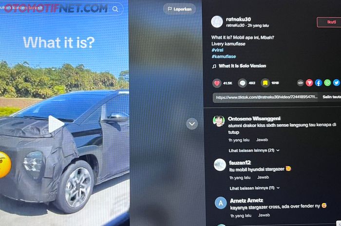 Viral di Tiktok, penampakan diduga Hyundai Stargazer X
