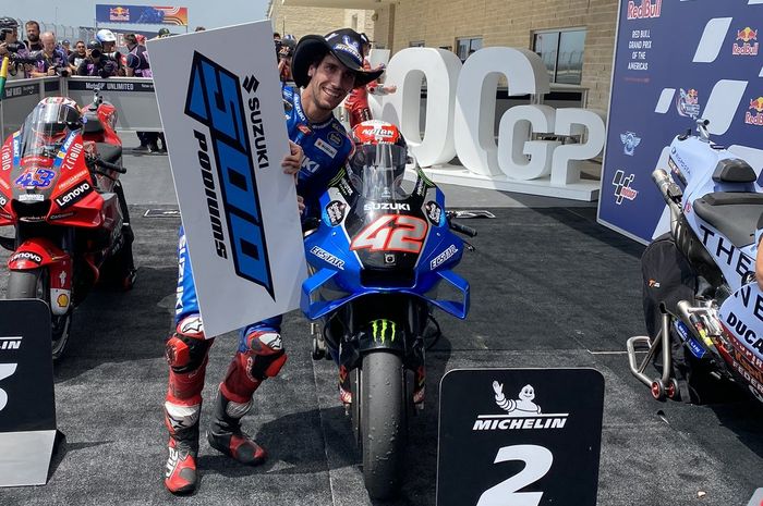 Alex Rins mempersembahkan podium ke-500 untuk pabrikan Suzuki usai finis kedua di MotoGP Amerika Serikat 2022