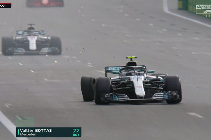 Pecah ban, Valtteri Bottas gagal meraih kemenangan pertamanya musim ini