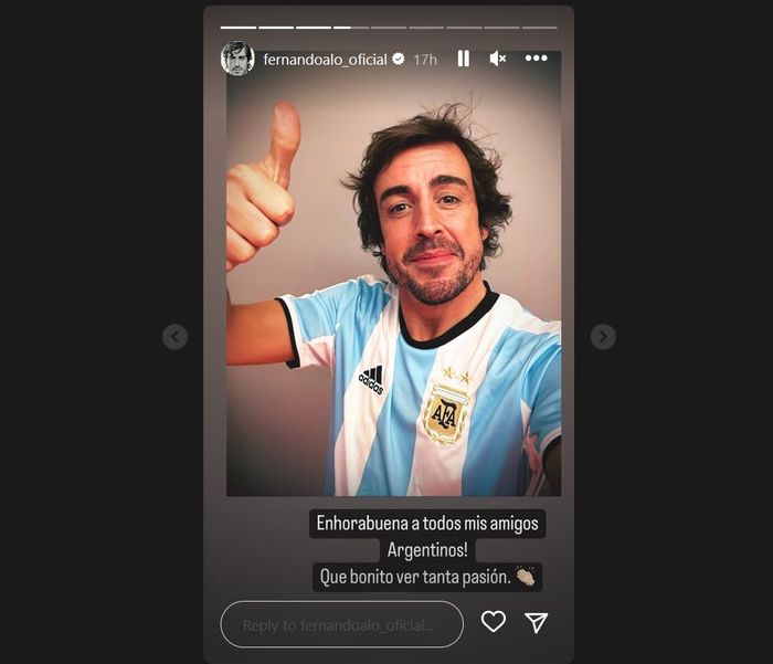 Juara dunia F1 dua kali Fernando Alonso ikut senang timnas Argentina juara Piala Dunia 2022 Qatar