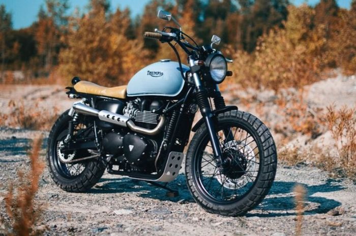 Triumph T100 2014 kustom tracker dari Clock Work Motorcycles, dilansir oleh www.clockworkmotorcycles.com