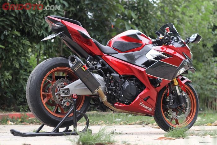 Tampilan belakang gambot akibat penggunaan pelek ZX-10R berbalut ban 180//60-17