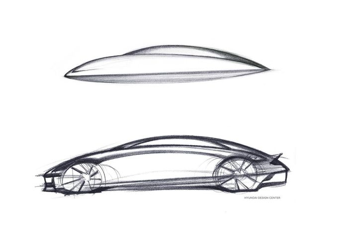 Hyundai bagikan sketsa calon mobil listrik barunya Hyundai IONIQ 6.
