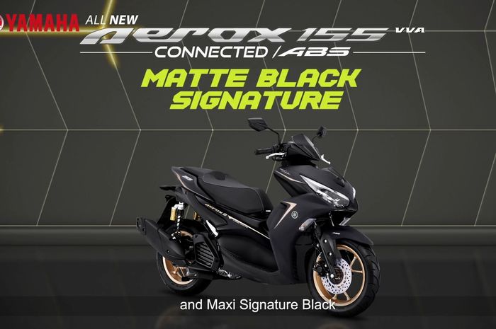 All New Yanaha Aerox 155 Connected ABS warna Matte Black Siganture