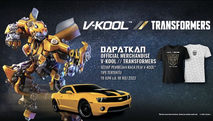 V- KOOL dan Hasbro menjalin kerja sama yang memungkinkan konsumen memiliki merchandise resmi Transformers.