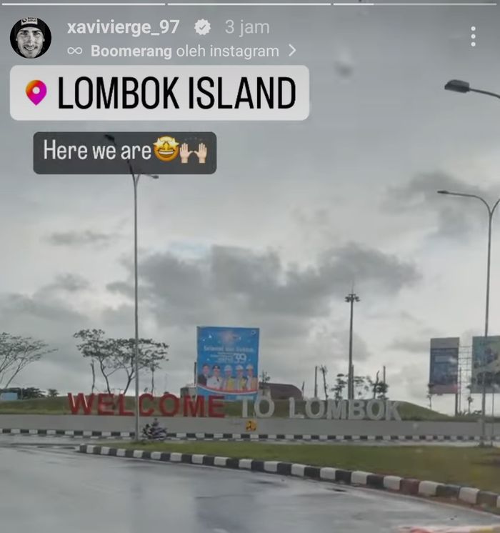 Xavi Vierge tiba di Lombok pada Kamis (27/10)