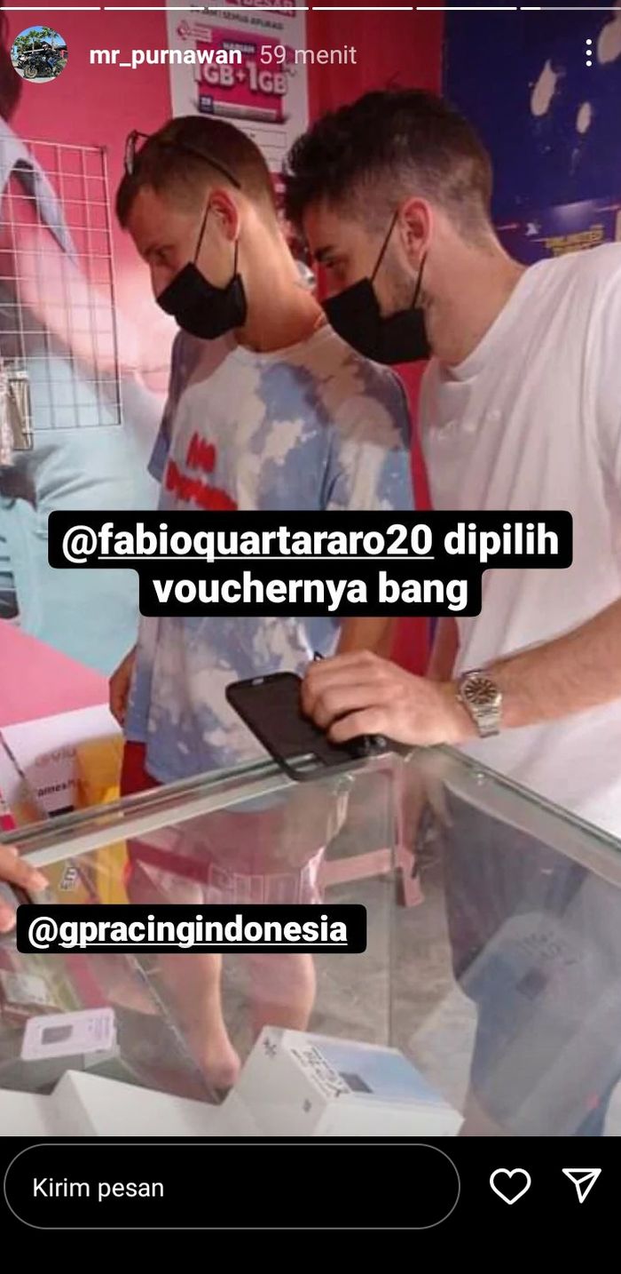 Fabio Quartararo mampir ke counter HP dekat Mandalika