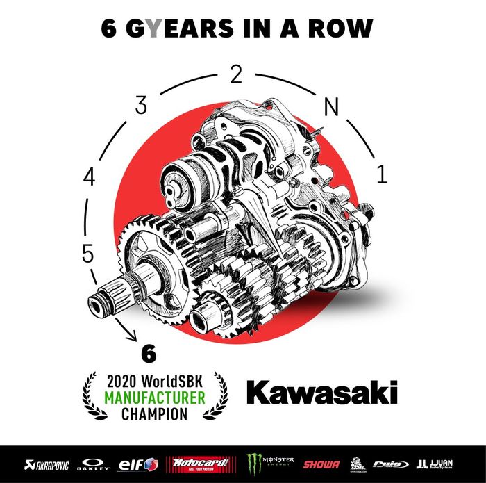 Kawasaki juara dunia pabrikan di kejuaraan dunia Superbike senam kali berurut-turut sejak 2015