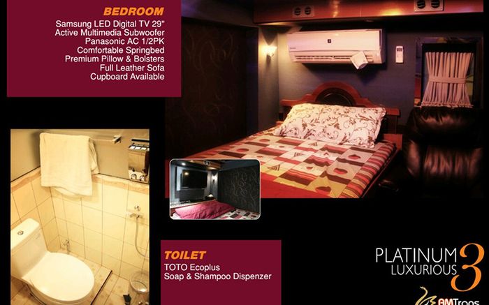 Bedroom dan toilet Platinum Luxurious 3 bus AMTrans Luxurious