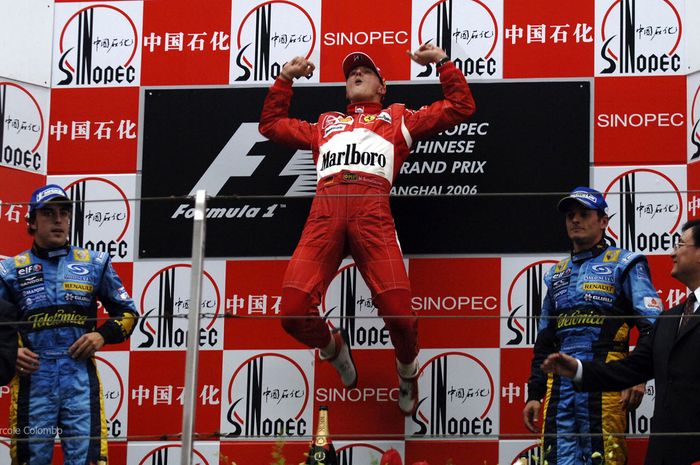 Michael Schumacher meraih kemenangan terakhirnya di balap F1 pada GP F1 China 2006
