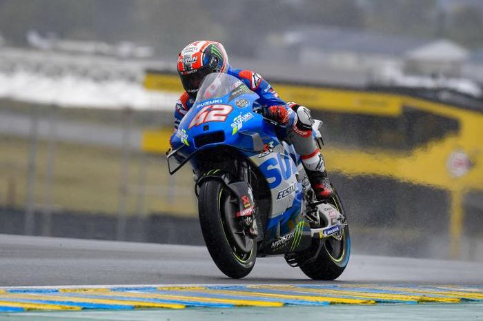 Pembalap tim Suzuki Ecstar, Alex Rins telan hasil DNF alias gagal finish di MotoGP Prancis 2021, Minggu (16/05).