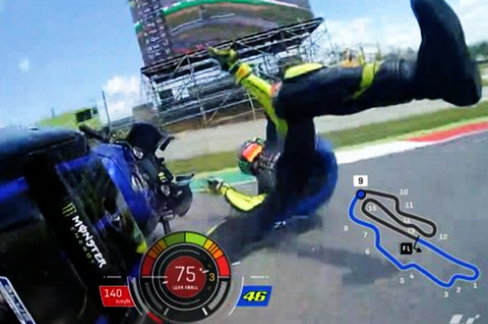 Valentino Rossi crash di MotoGP Italia