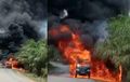 Tanpa Aba-aba, Mesin Suzuki New Carry Sembur Api Hingga Berkobar Besar