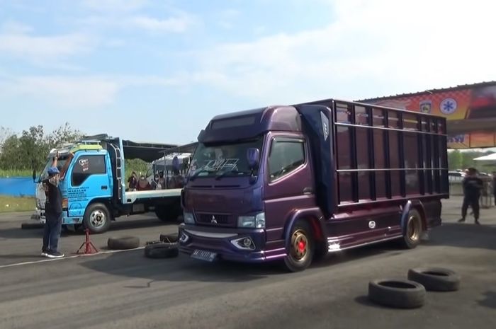 Video ajang balap drag race truk pertama di Yogyakarta, Indonesia