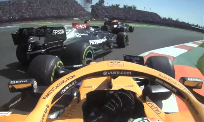 Daniel Ricciardo bersaing dengit dengan pembalap tim Mercedes di F1 Meksiko 2021