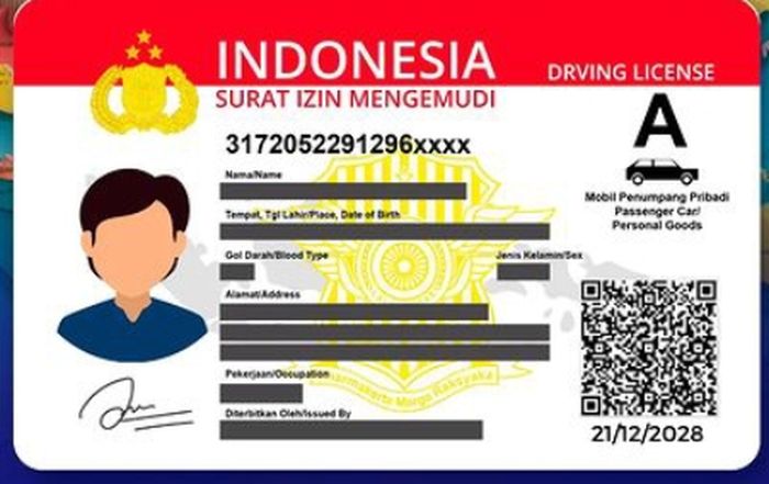 Ilustrasi Format SIM Baru terlihat ada gambar mobil