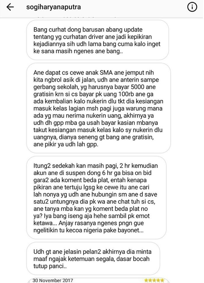 Curhat Driver Ojek Online